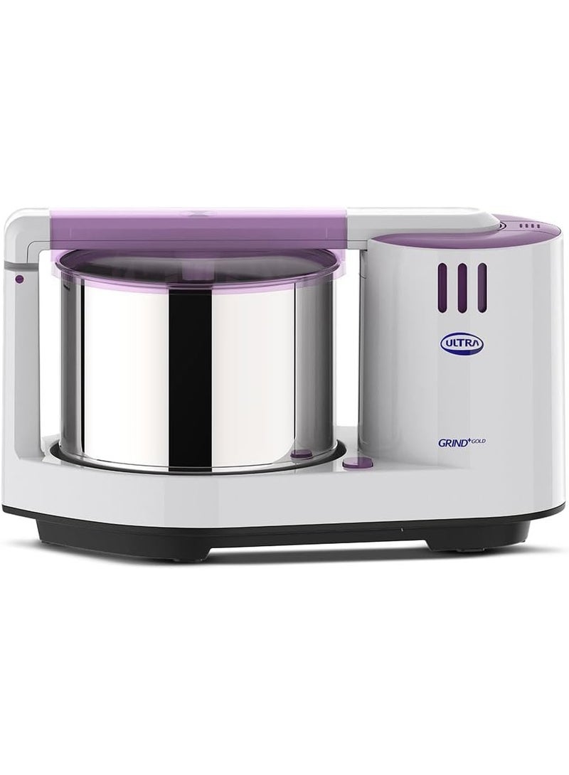 Ultra Grind+ Gold 2 Litre Table Top Wet Grinder - White | Fast Grinding Conical Stones 150W Motor & 5 Years Warranty | AISI 304 Food-Grade SS Multi Utility Cylindrical Drum, Light Weight - Image 1